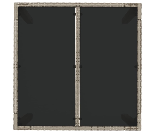 Set comedor de jardín 3 piezas con cojines ratán sintético gris