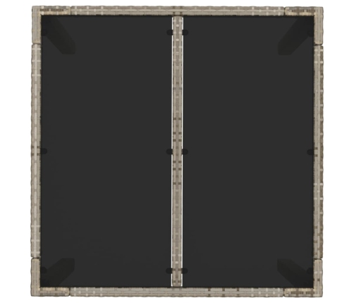 Set comedor de jardín 5 piezas con cojines ratán sintético gris