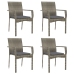 Set comedor de jardín 5 piezas con cojines ratán sintético gris