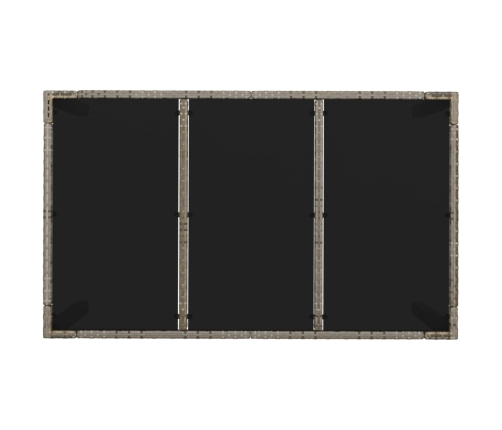 Set comedor de jardín 5 piezas con cojines ratán sintético gris