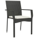 Set de muebles jardín 5 pzas con cojines ratán sintético negro