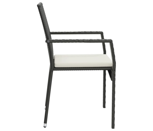 Set de muebles jardín 5 pzas con cojines ratán sintético negro
