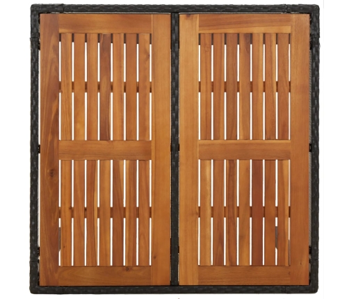 Set de muebles jardín 5 pzas con cojines ratán sintético negro
