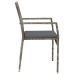 Set comedor de jardín 5 piezas con cojines ratán sintético gris