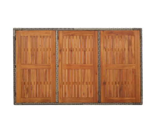 Set comedor de jardín 5 piezas con cojines ratán sintético gris