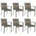 Set comedor jardín 7 pzas y cojines ratán sintético gris