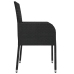 Set de comedor de jardín 7 pzas y cojines ratán sintético negro