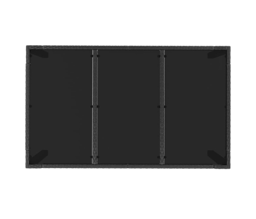 Set de comedor de jardín 7 pzas y cojines ratán sintético negro