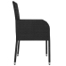 Set de comedor de jardín 7 pzas y cojines ratán sintético negro