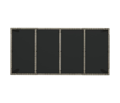 Set comedor jardín 7 pzas y cojines ratán sintético gris