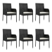 Set de comedor de jardín 7 pzas y cojines ratán sintético negro