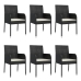 Set de comedor de jardín 7 pzas y cojines ratán sintético negro