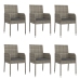 Set comedor jardín 7 pzas y cojines ratán sintético gris
