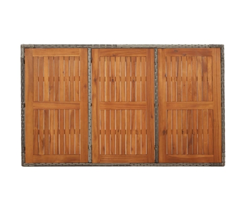 Set comedor jardín 7 pzas y cojines ratán sintético gris