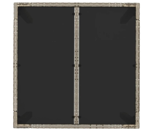Set comedor de jardín 3 piezas con cojines ratán sintético gris