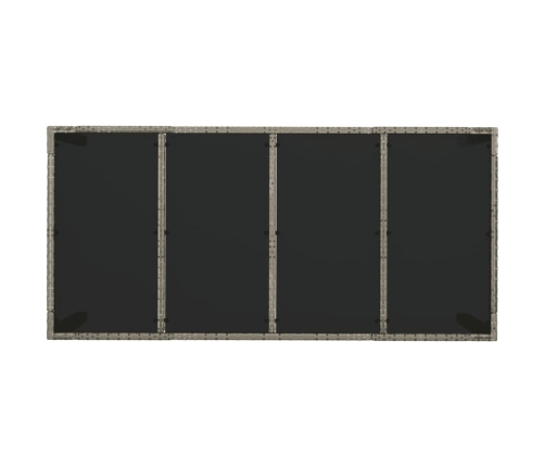 Set comedor jardín 9 pzas y cojines ratán sintético gris