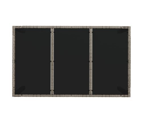 Set comedor jardín 7 pzas y cojines ratán sintético gris