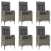 Set comedor jardín 9 pzas y cojines ratán sintético gris