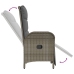 Set comedor jardín 9 pzas y cojines ratán sintético gris