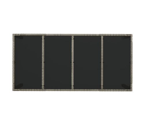 Set comedor jardín 9 pzas y cojines ratán sintético gris