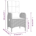 Set comedor jardín 7 pzas y cojines ratán sintético gris