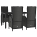 Set de muebles jardín 5 pzas con cojines ratán sintético negro
