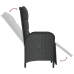 Set de muebles jardín 5 pzas con cojines ratán sintético negro