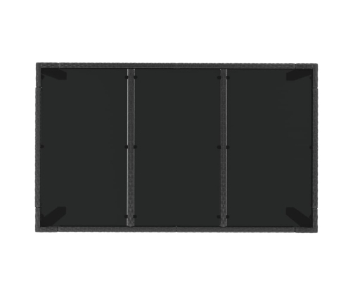 Set de muebles jardín 5 pzas con cojines ratán sintético negro