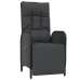 Set comedor jardín 7 pzas y cojines ratán sintético negro gris