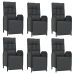 Set de comedor de jardín 7 pzas y cojines ratán sintético negro