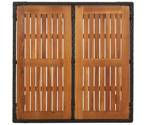 Set comedor de jardín 3 pzas con cojines ratán sintético negro