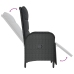 Set de muebles jardín 5 pzas con cojines ratán sintético negro