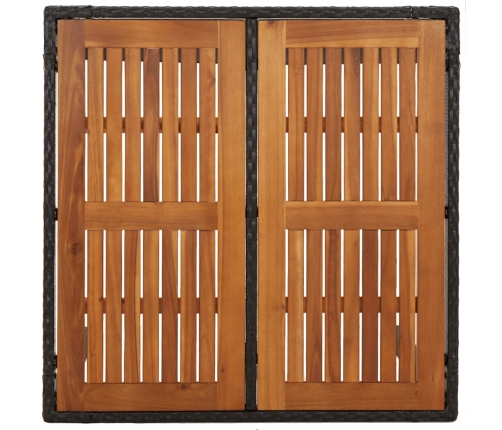 Set de muebles jardín 5 pzas con cojines ratán sintético negro
