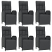 Set de comedor de jardín 7 pzas y cojines ratán sintético negro