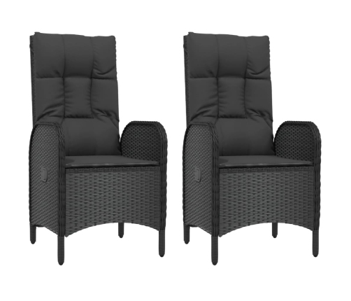 Set de muebles jardín 5 pzas con cojines ratán sintético negro