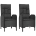 Set de muebles jardín 5 pzas con cojines ratán sintético negro