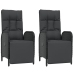 Set de muebles jardín 5 pzas con cojines ratán sintético negro