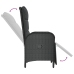 Set de muebles jardín 5 pzas con cojines ratán sintético negro