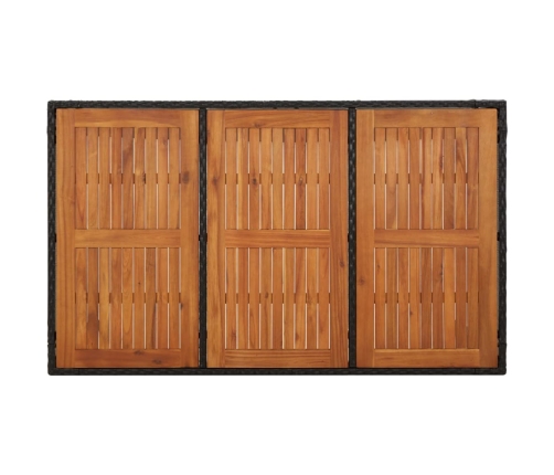 Set de comedor de jardín 7 pzas y cojines ratán sintético negro