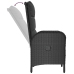 Set de comedor de jardín 9 pzas y cojines ratán sintético negro