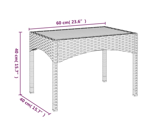 Juego de comedor de jardín 4 piezas con cojines ratán PE gris