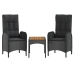 Set de muebles jardín 5 pzas con cojines ratán sintético negro