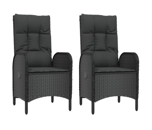 Set de muebles jardín 5 pzas con cojines ratán sintético negro