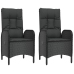 Set de muebles jardín 5 pzas con cojines ratán sintético negro