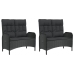 Set de muebles jardín 5 pzas con cojines ratán sintético negro