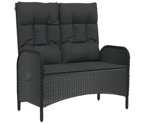 Set de muebles jardín 5 pzas con cojines ratán sintético negro