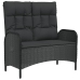 Set de muebles jardín 5 pzas con cojines ratán sintético negro