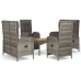 Set comedor de jardín 5 piezas con cojines ratán sintético gris