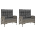 Set comedor de jardín 5 piezas con cojines ratán sintético gris