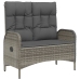 Set comedor de jardín 5 piezas con cojines ratán sintético gris